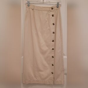 Van Heusen Cream Button-Front A-Line Skirt